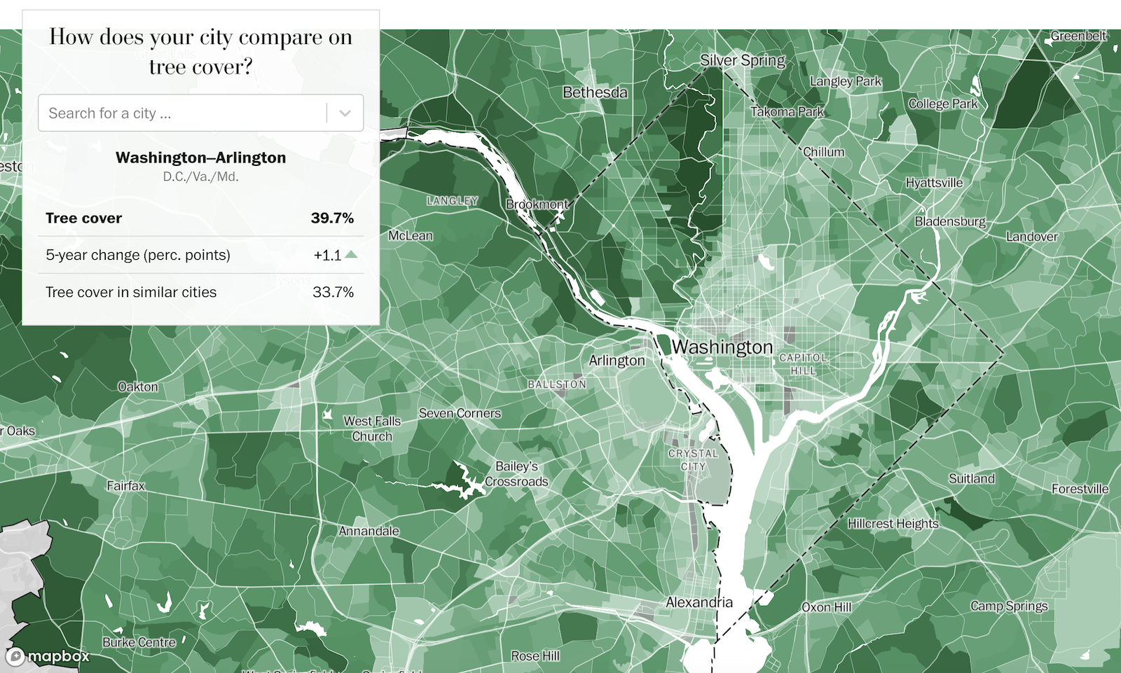 Which U.S. cities have the most trees?