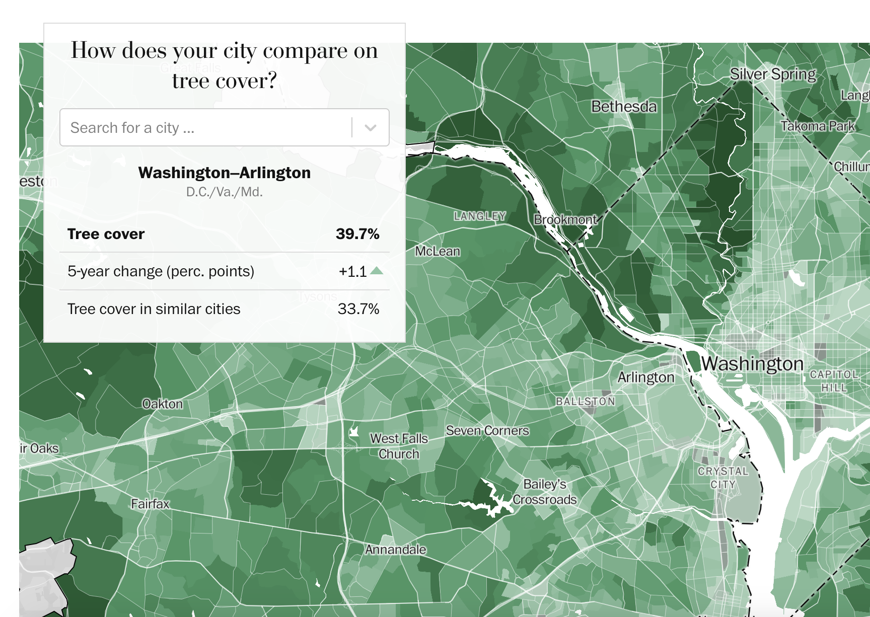 Which U.S. cities have the most trees?
